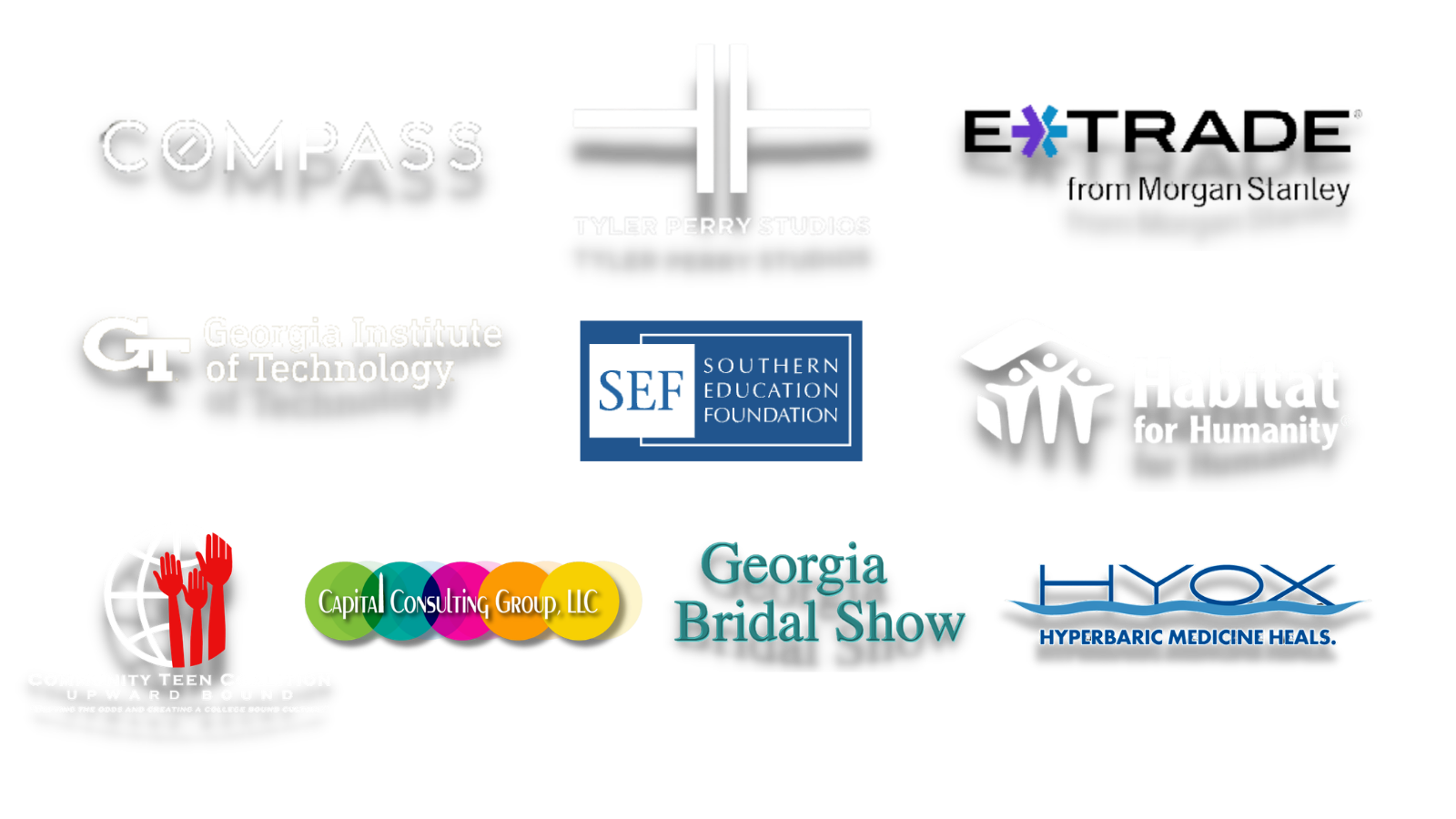 Logos of organizations J. August Media has worked with